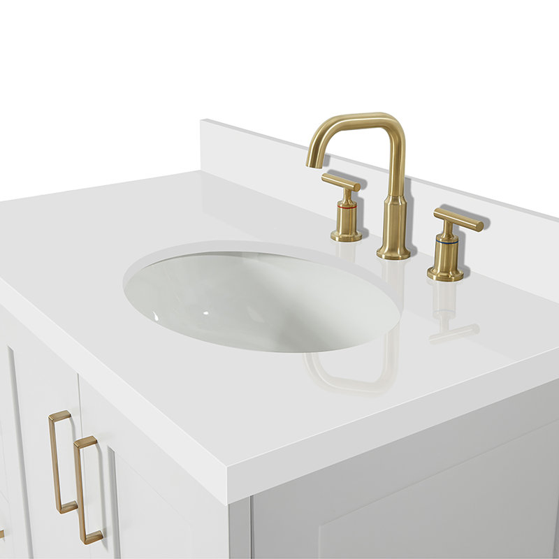 37 IN.  Single Bathroom Vanity, Gray, Left, Oval