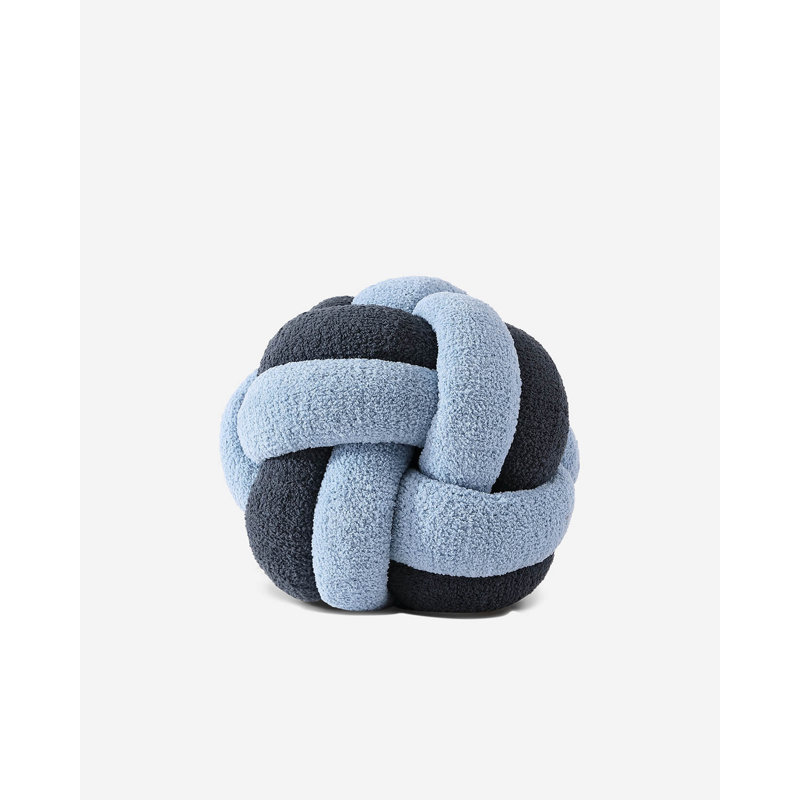 Knot Circular Pillow Cover & Insert, Midnight/Denim
