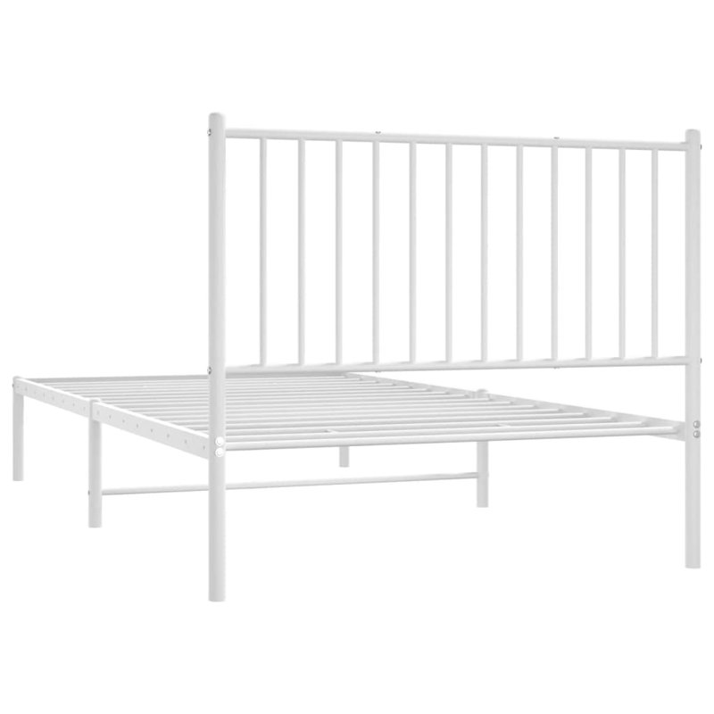 Metal Bed Frame, Heavy-Duty, No Mattress, King, White