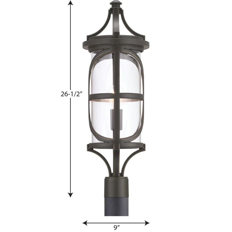 Tête de lanterne H 26,5 po à 1 lumière Pattison, Bronze antique
