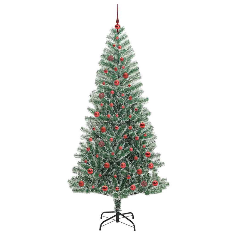 vidaXL Artificial Christmas Tree Snow Flocked with LED Light, 6.89 ft