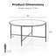 Table basse ronde en métal martelé à motif en X de Lalia-125211563