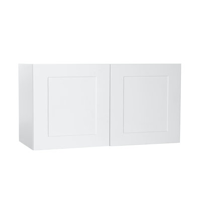 Quick Assemble Modern Style, Shaker White 30 x 12 in. Wall Bridge Kitchen Cabinet (30 in. W x 12 in. D x 12 in. H) -  Cambridge, SA-WU3012-SW