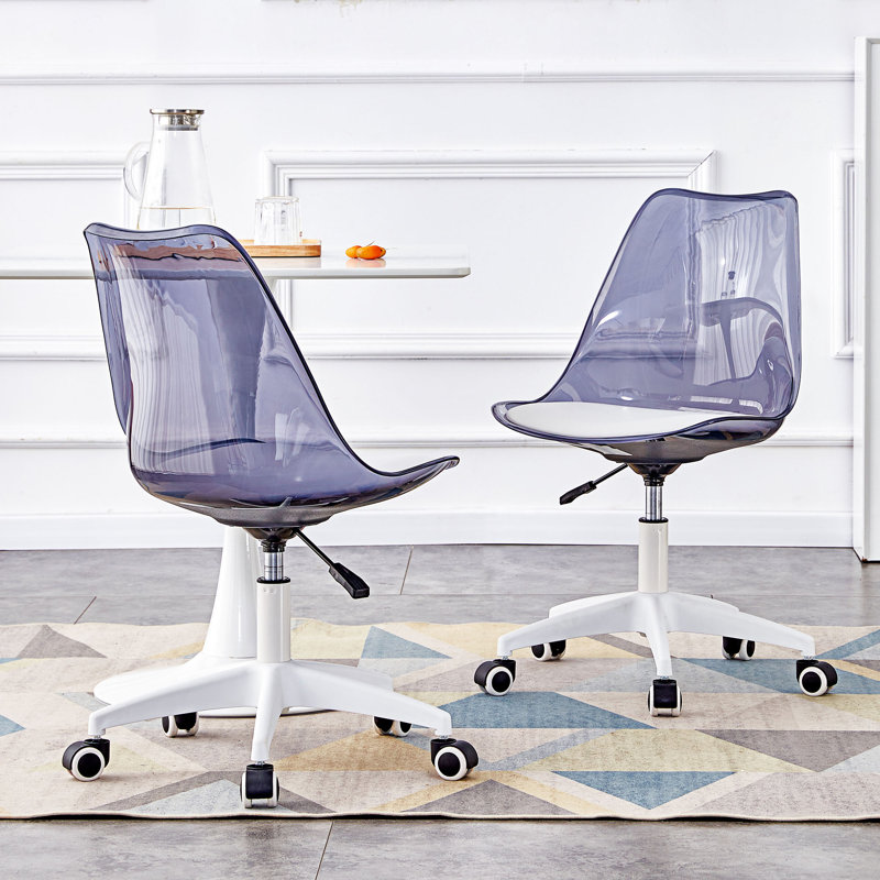 Chaise de bureau Corrado, Bleu / blanc