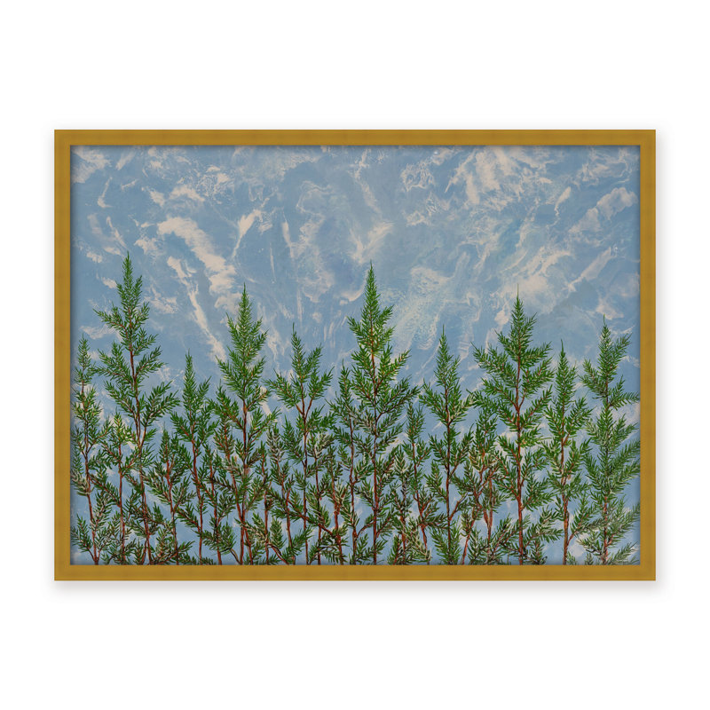 Nature Inspired "Reaching for the Sky" Canvas Wall Art By , 12" H x 16" W, Framed Matted Print, Brown