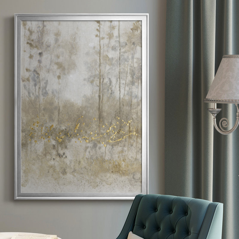 Thicket Of Trees III - reproduction d'art sur toile, H 42,5 po x l 30,5 po x P 1 po, Cadre argenté