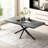 Retro Rectangular Stretch Dining Table, Stylish Simple Metal Dining Chair, Combination Set