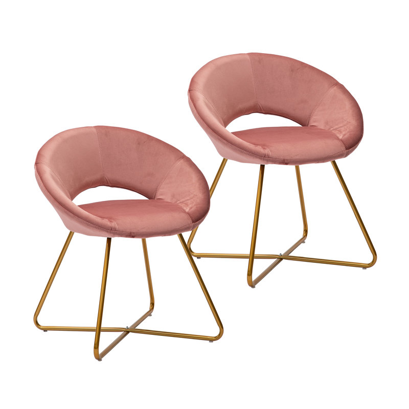 Velvet Barrel Chair, Rose