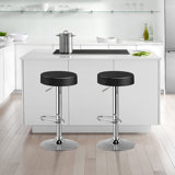 Dawer Swivel Upholstered Adjustable Height Counter Stool with Metal Frame