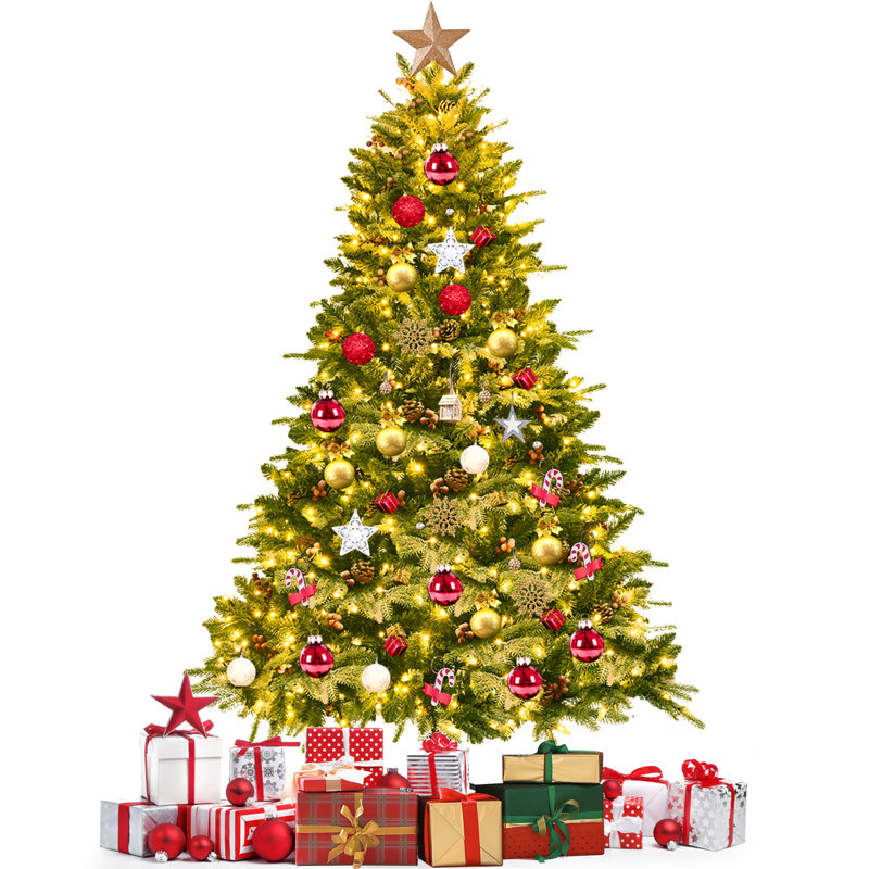 Sapin de Noël artificiel 6,5 'avec 450 lumières blanches