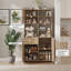 Armoire de cuisine 71 po de hauteur, huche de ferme avec support pour micro-ondes, buffet avec portes et tiroirs en rotin, naturel-940865088