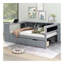 Wood Full Size Platform Bed With Storage Shelves, Drawers, Charging Station And Upholstered Headboard, Grey-503574118-503574119