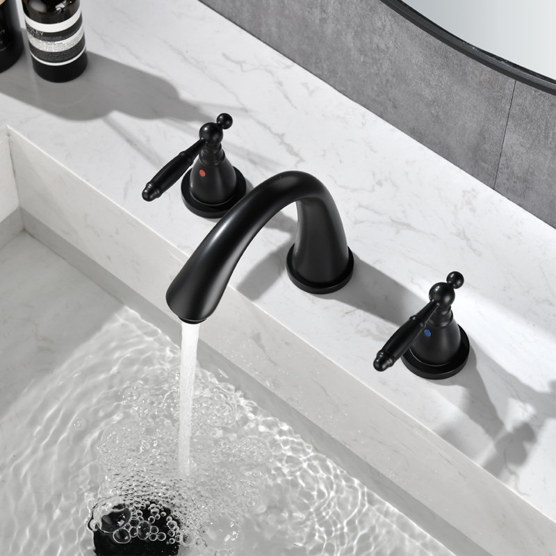 Widespread 2-handle Bathroom Faucet, Black
