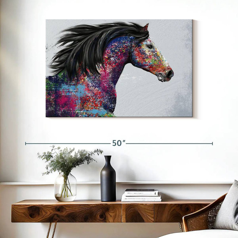 Huile de cheval de course, H 26 po x l 39 po