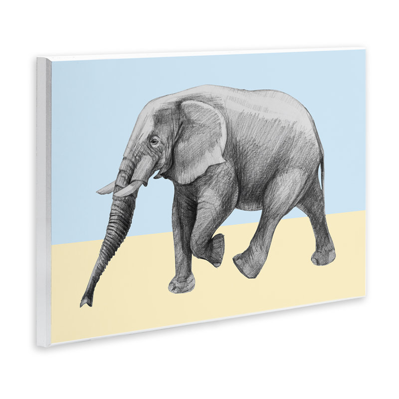 «Stepping Elephant in S Croquis», plaque murale, design par Violeta Vollmer, H 10 po x l 15 po