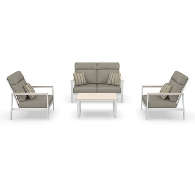 Hofman 4 Person Seating Group With Sunbrella Cushions by Birch Lane