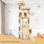 Arbre à chat 80 po pour grands chats, tour à chat multi-niveaux pour 4 chats et plus avec 2 condos et hamacs, aire de jeu en velours doux, arbre à chat d'angle peu encombrant, facile à assembler-1946060866