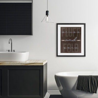 Fluff And Fold Brown Minimal Framed Print Under Glass, design by Marcus Prime
