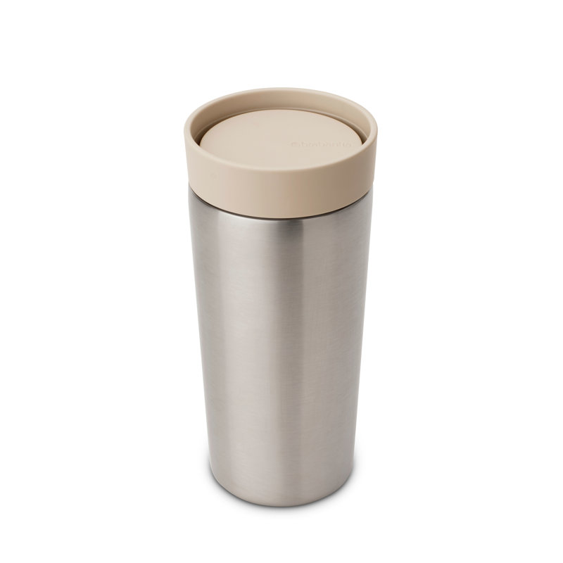 Gobelet isotherme à faire et à emporter de taille moyenne, de 12,2 oz liq. (360 ml), en acier inoxydable, 12,2 oz, Beige doux