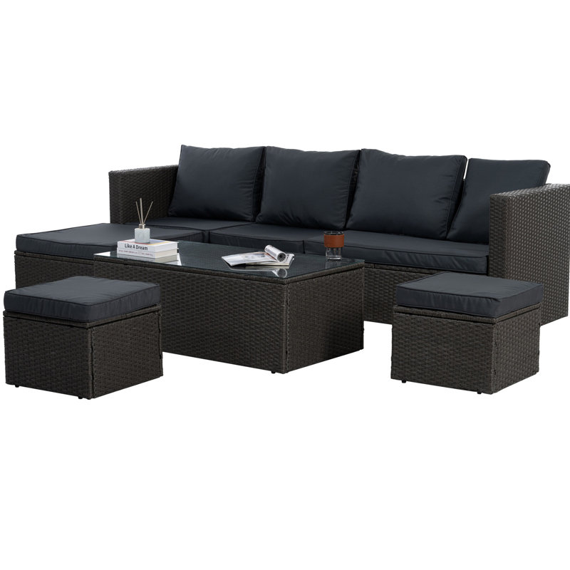 Patio 7 pièces: avec tissu microbien