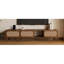 Meuble télé 78 po, console de 70, 79 po, chambre à coucher, centre de divertissement, tablette ouverte, rangement fermé, charnières à fermeture en douceur, poignée à tirer, structure en bois massif, support pour abat-jour couleur noyer