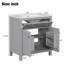 Armoire de salle de bain grise 60 po avec lavabo double, tiroir et rangement réglable-110263438-110263436