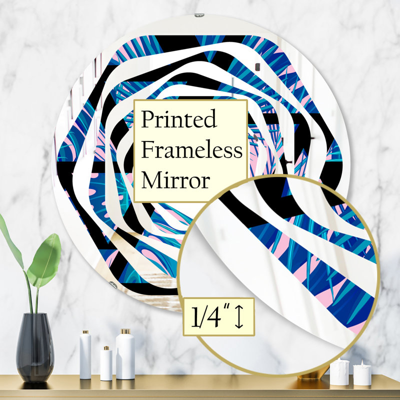 Miroir mural Whirl, H 31,5 po x l po, Tourbillon à motif floral xiv