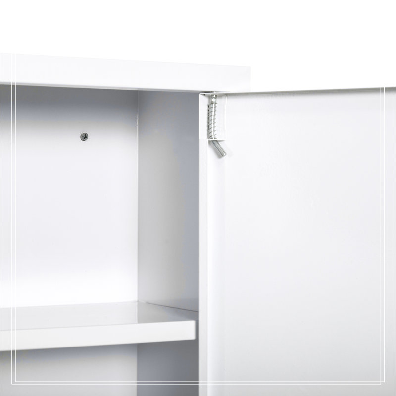 Armoire à pharmacie murale à 3 niveaux pour salle de bain, verrouillable kleankin
