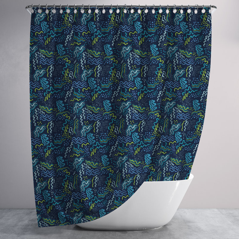 Abstract Shower Curtain, 93" H x 70" W