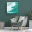 Art mural sur toile tendue - "Whispering Waves II" de Melissa Wang pour décoration de salon, de chambre à coucher ou de bureau - 35 x 35