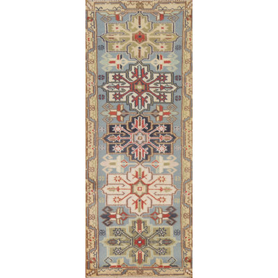 Geometric Traditional  Oriental Runner Rug 3x8