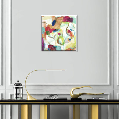 Abstrait blanc / mauve / vert Amazonie I - peinture