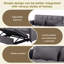 Canapé-lit convertible 3-en-1, canapé-lit futon double en velours avec dossier réglable, sac de rangement et coussin-1659485631