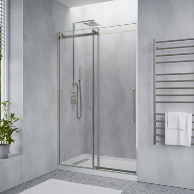 Stellar 60" W x 76" H Double Sliding Frameless Shower Door