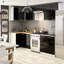 This kitchen cabinet is made of white and glossy black-105005296