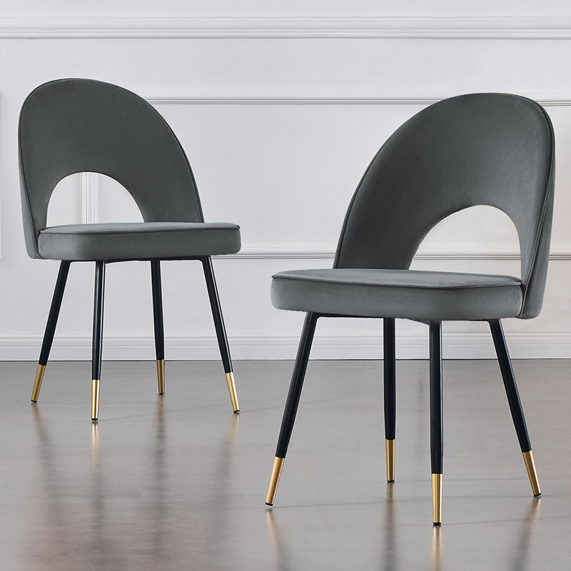 Zackery Upholstered Dining Chair, Grey, 4