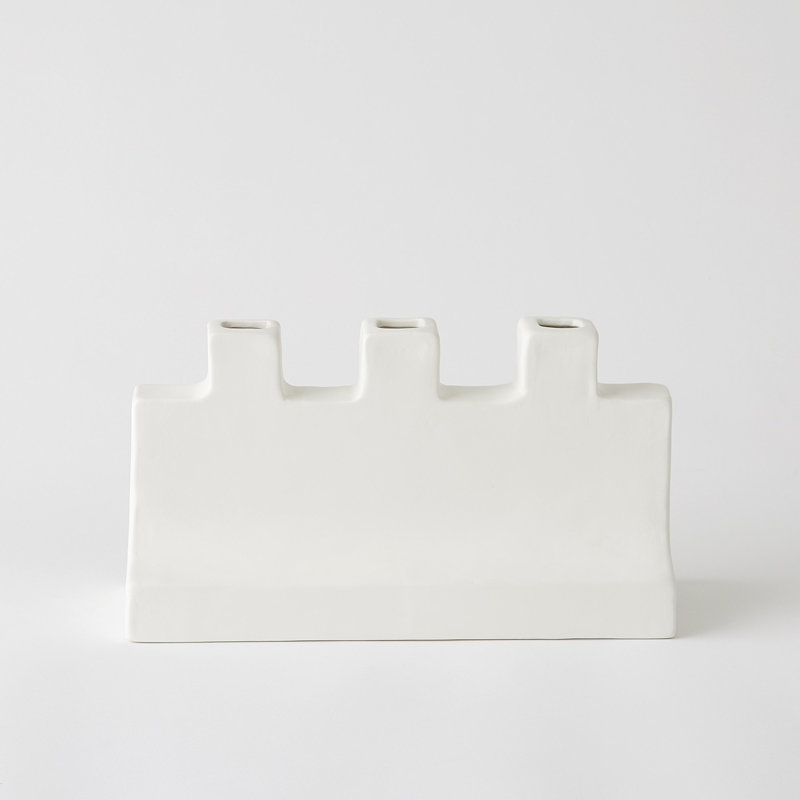 Icon Wide Vase-Matte White-Lg