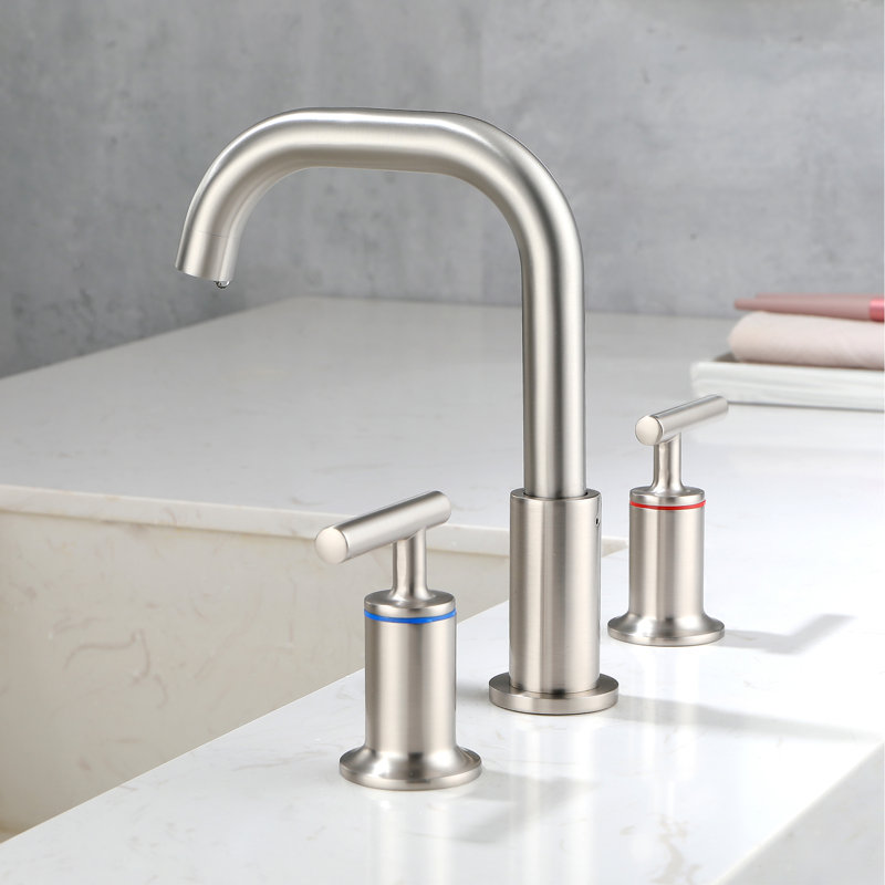 Widespread 2-handle Bathroom Faucet, Brushed Nickel