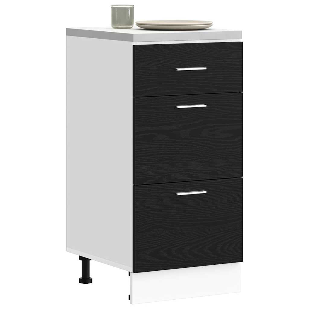Vidaxl Kitchen Base Cabinet Riga Black Oak 60 X 46 X 81.5 Cm