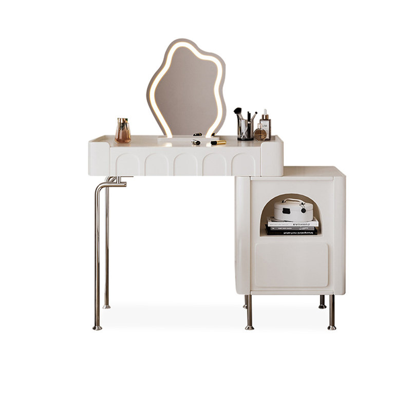 Coiffeuse de maquillage avec miroir lumineux, 2 tiroirs