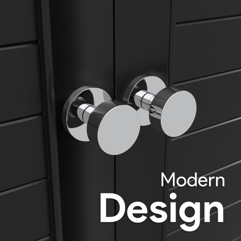 Poignée de porte Buena Mega Handles pour portes françaises, garde-manger et garde-robe - réversible avec rosette ronde pour toutes les tailles de porte
