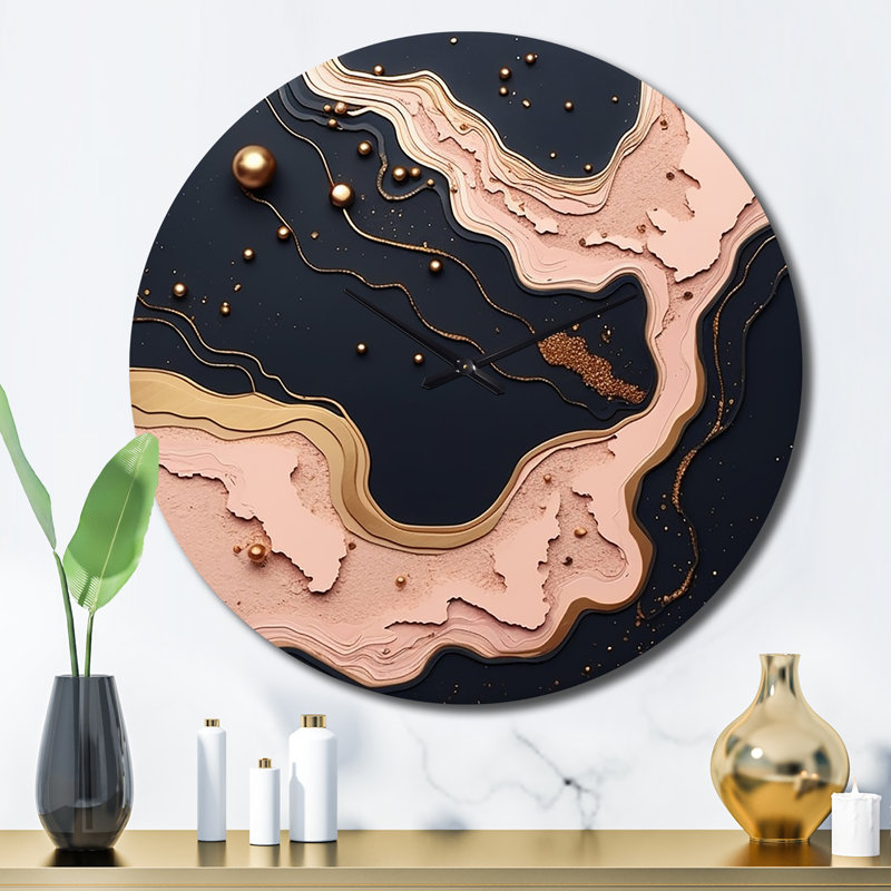 Horloge murale en or rose, Grand