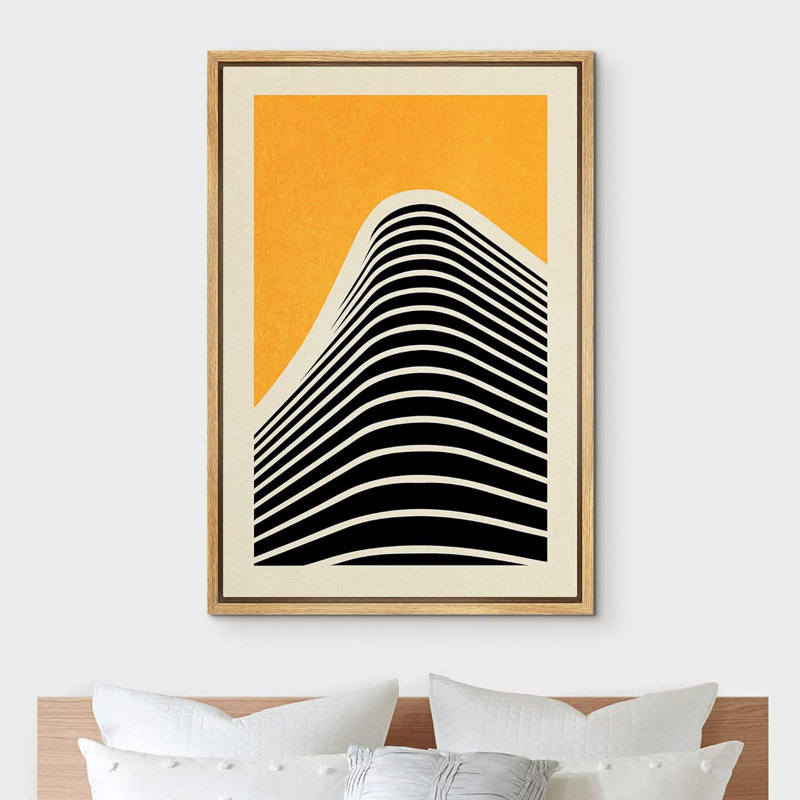 Abstract Vibrant Color Blocks Line Wave Geometric Landscape Abstract Shapes Illustrations Modern Contemporary, 36" H x 24" W