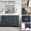 Meuble-lavabo simple 42 po avec plateau en marbre d'ingénierie Shamar-599041469