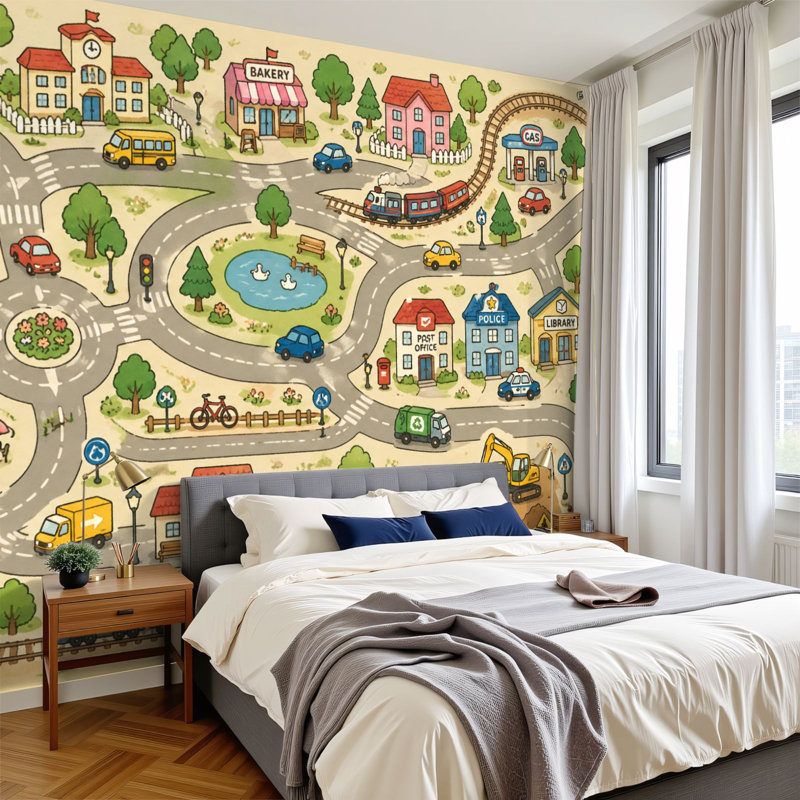 Papier peint adhésif auto-adhésif moderne pour la chambre à coucher L 69 po x l 96 po Peel and Stick, L 68,88 po x l 96 po