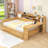 Wooden Daybed with Storage Shelves,  Trundle Bed and Study Desk-1630810311-1630810309