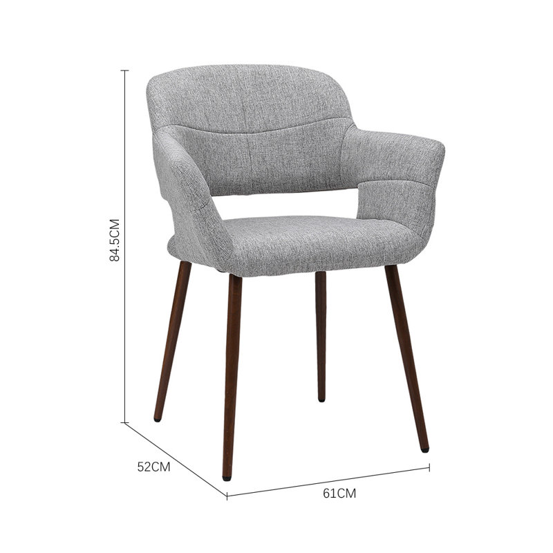 46.5cm H Upholstered Upholstered Back Armchair in Gray
