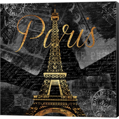 " Script Paris Gold " by Jace Grey Painting Print