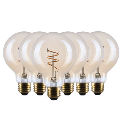 Filament ambré en verre transparent 5,5 W à culot moyen 5,5 watts G30 à DEL, 2 000 ampoules à intensité variable, 120 V