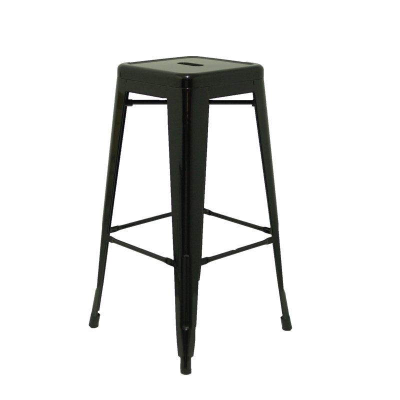 Counter Stool with Metal Frame, Black